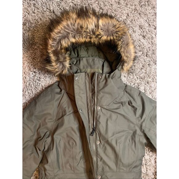 The North Face Arctic Parka 550 Down green Dry Vent Long JACKET COAT sz S WORN 1 - Picture 10 of 11